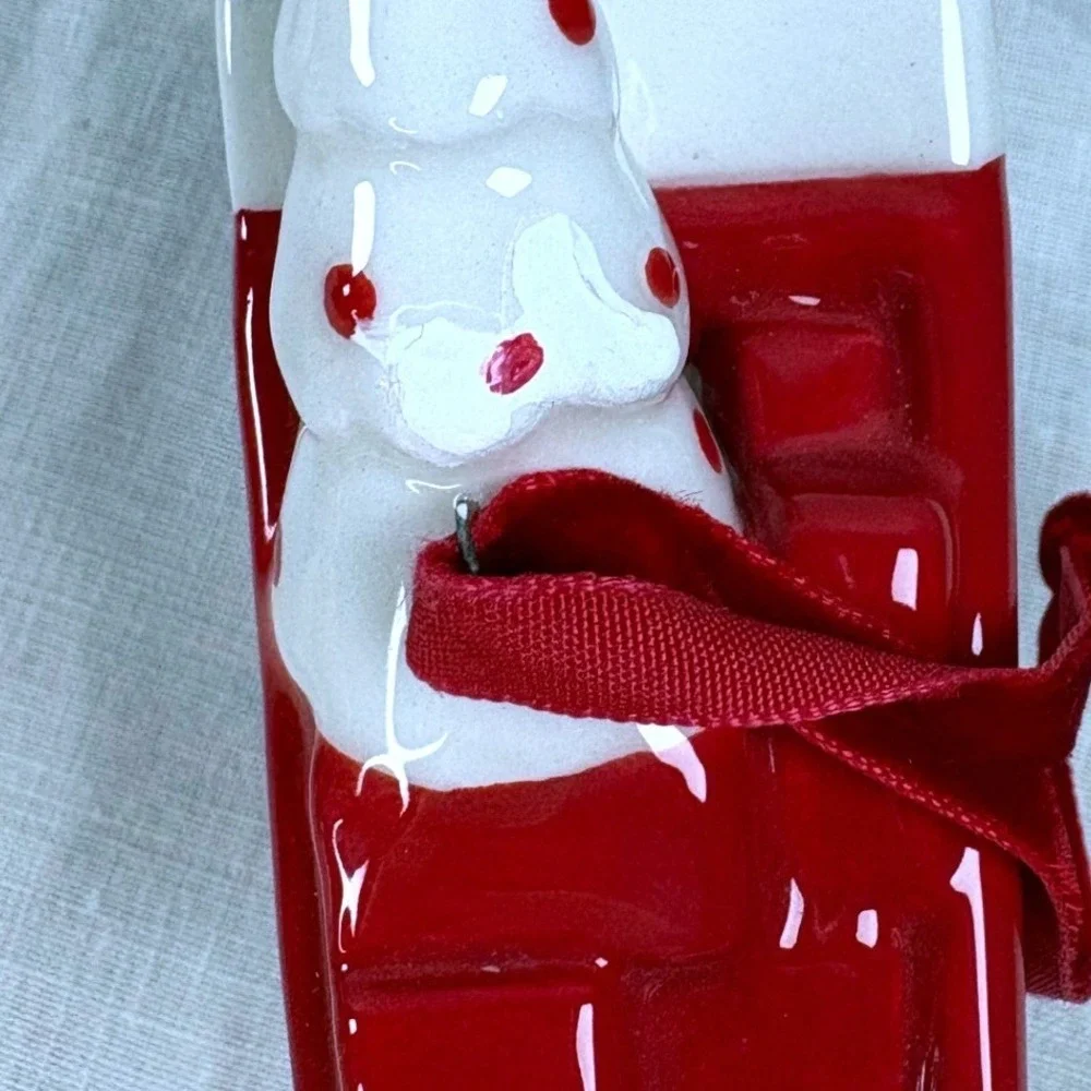 Target Ceramic Christmas Ornaments 12pc Set Red White Dog